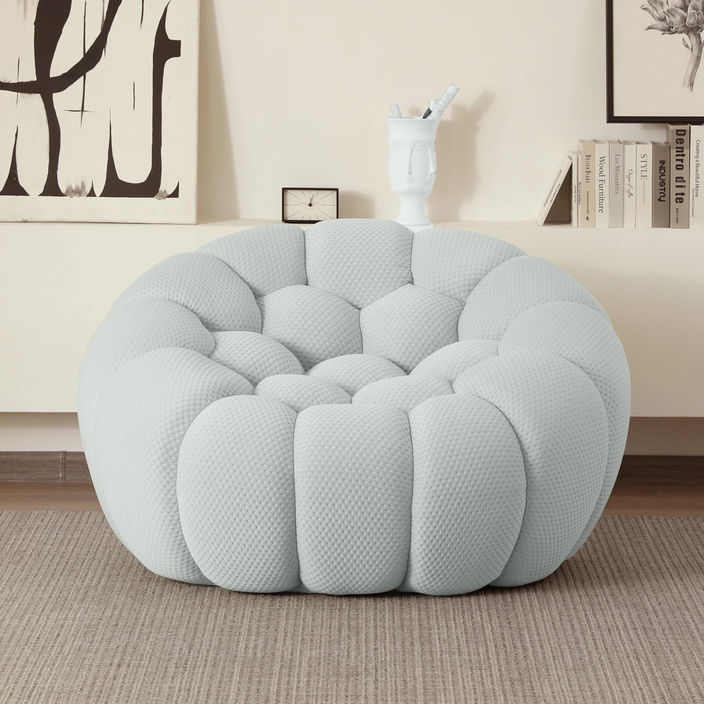 Sdorens 49'' Oversized Boneless Bubble Couch ,Football-Shaped, No Assembly Required