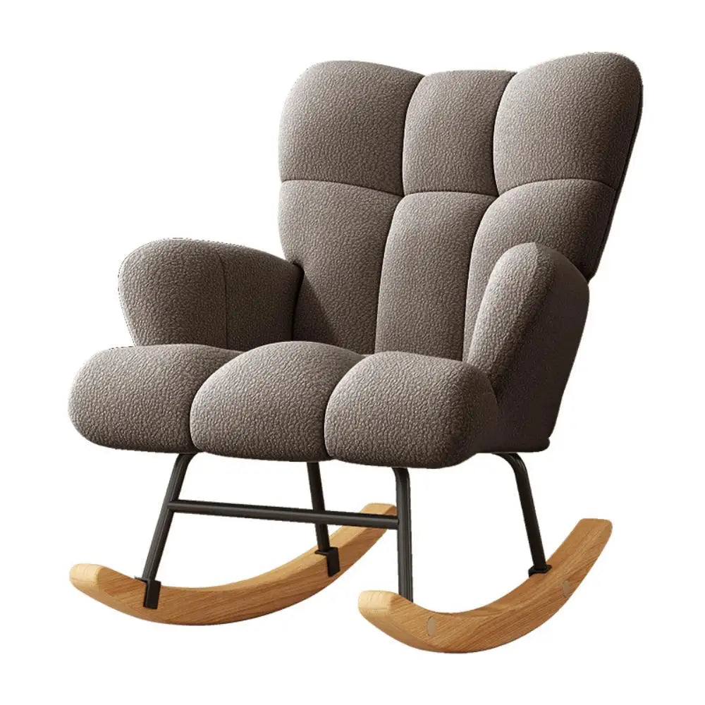 Rocking Chair, Velvet Fabric, Solid Wood, Rocking Chair