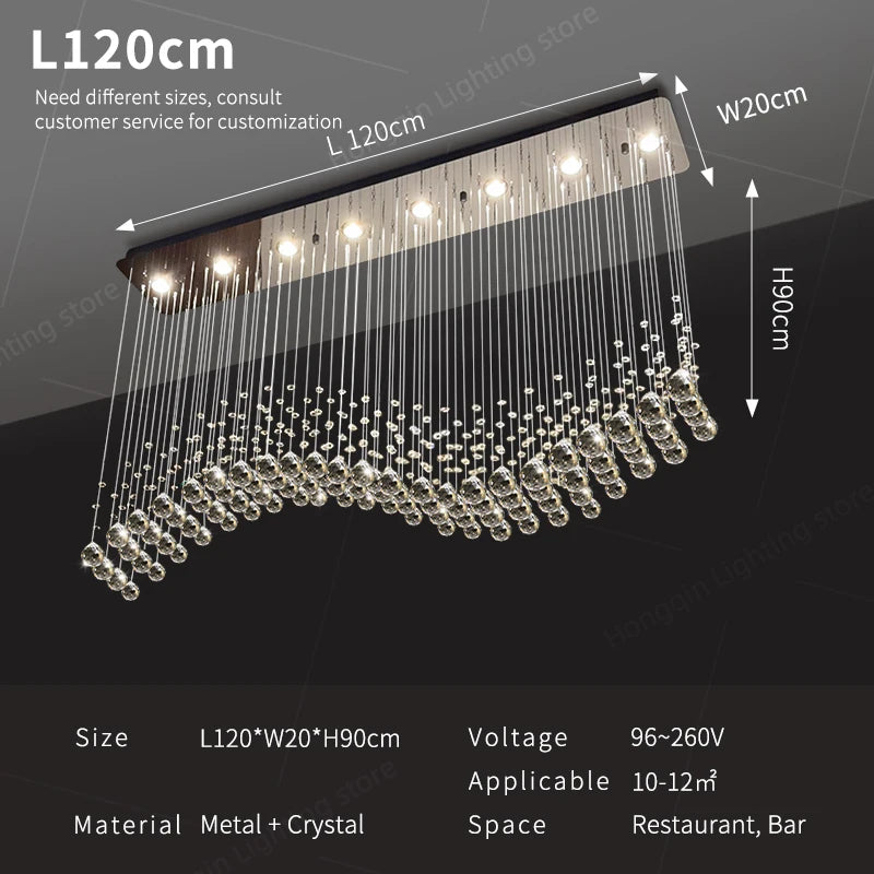 Suspension Lighting Living Room Pendant Lamp for Kitchen Over the Table Crystal Chandelier Pendants