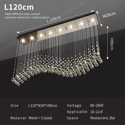 Suspension Lighting Living Room Pendant Lamp for Kitchen Over the Table Crystal Chandelier Pendants
