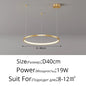 Black Rings Simple Style Modern Pendant Light,  Minimalist Chandelier Living room Dimmable Remote Lamp