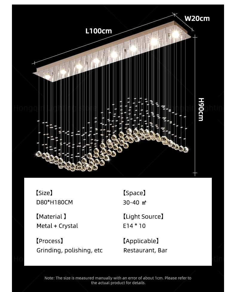 Suspension Lighting Living Room Pendant Lamp for Kitchen Over the Table Crystal Chandelier Pendants