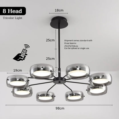 LED Modern Chandelier  With Remote Control 3 Pendant, Minimalist Dining Table Pendant Lights