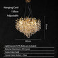 Modern Living Room LED Crystal Gold Large Chandelier Kitchen Long Pendant Lamp