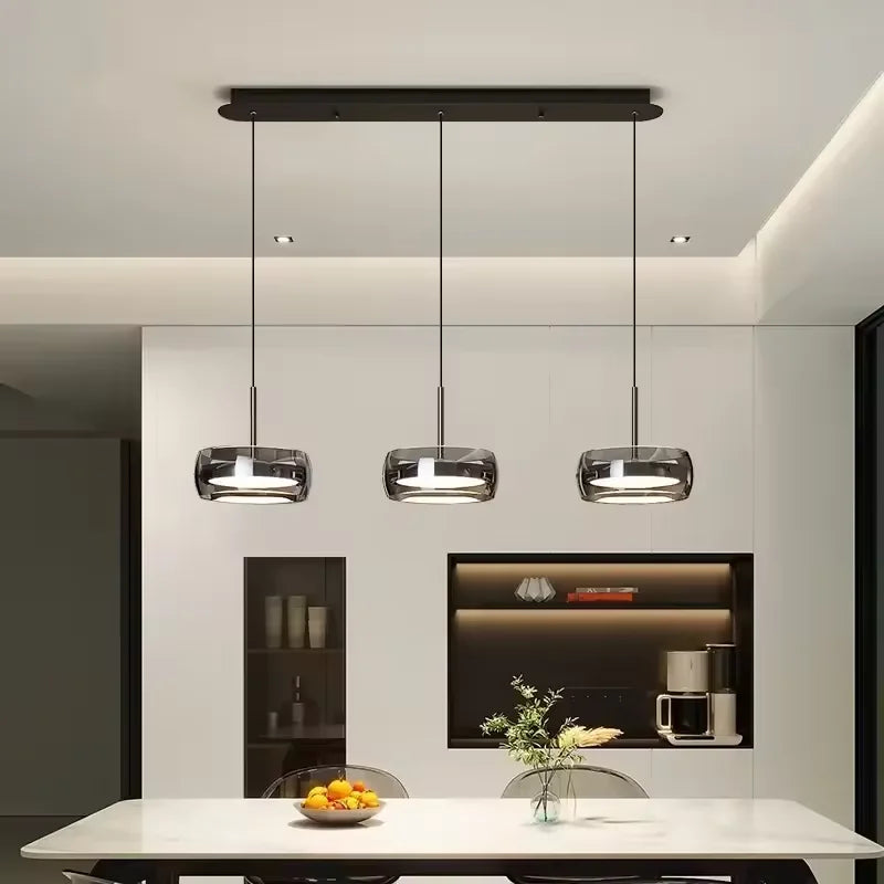 LED Modern Chandelier  With Remote Control 3 Pendant, Minimalist Dining Table Pendant Lights