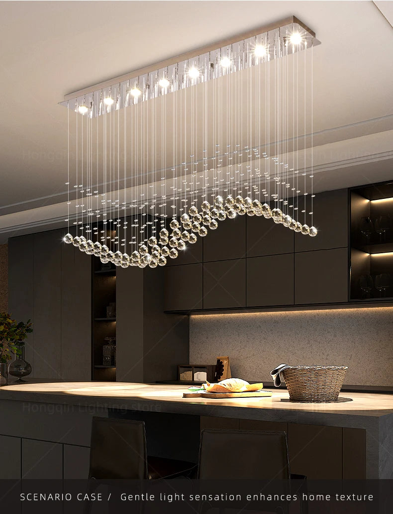 Suspension Lighting Living Room Pendant Lamp for Kitchen Over the Table Crystal Chandelier Pendants