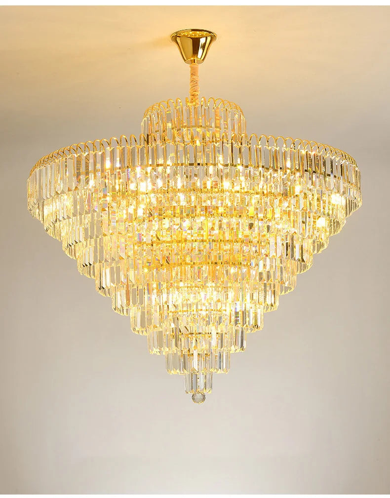 Luxury French Gold Crystal Chandeliers Lighting for Living Room Ceiling Pendant,  Dining Table Light Fixtures