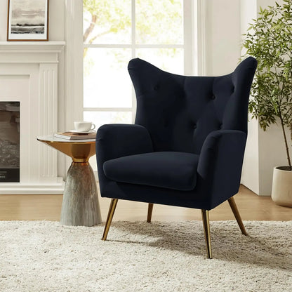 Velvet Accent Chair, Modern Wingback, Velvet Tufted Upholstered, Customized