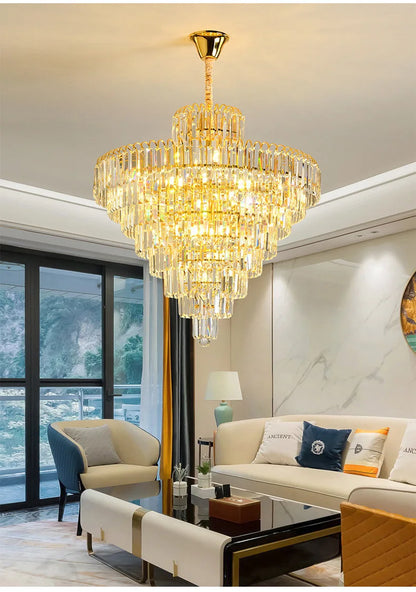 Luxury French Gold Crystal Chandeliers Lighting for Living Room Ceiling Pendant,  Dining Table Light Fixtures