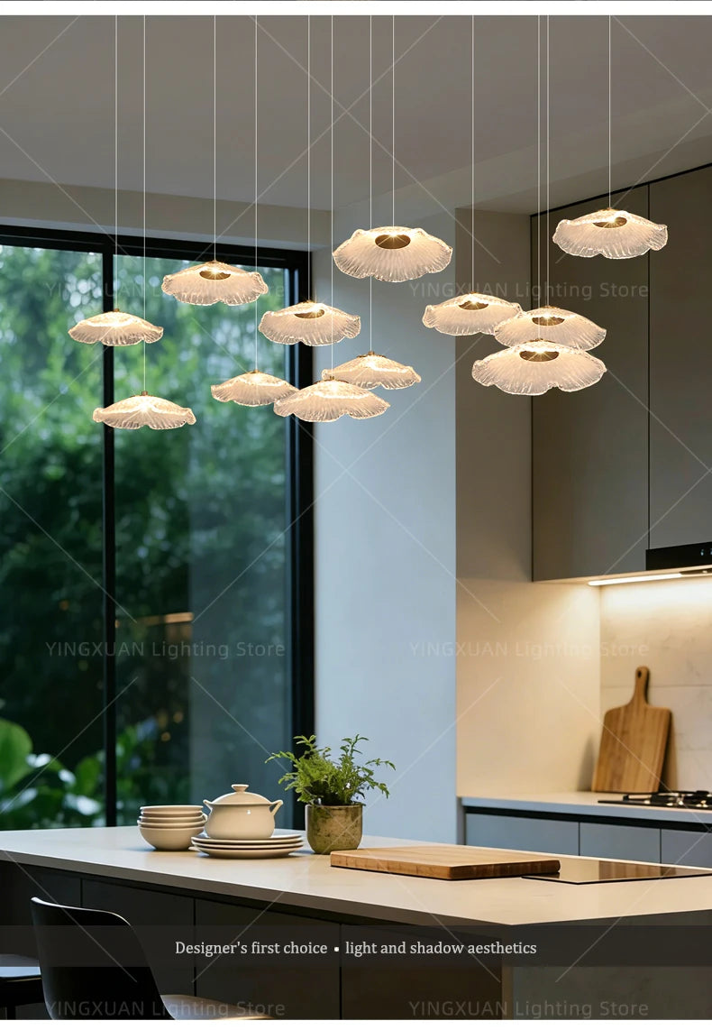 Ceiling Pendant Lamp Glass Suspension Light Dining Table, Kitchen Island bar, Pendant Light for Dining Room