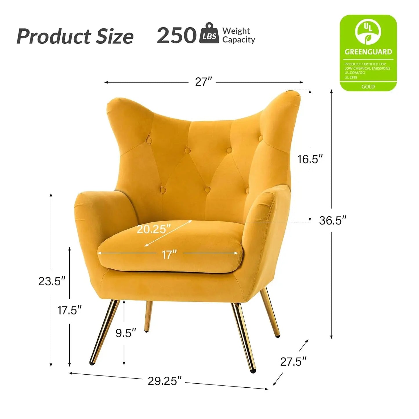 Velvet Accent Chair, Modern Wingback, Velvet Tufted Upholstered, Customized