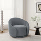 Comfy Swivel Boucle Barrel Armchair, Customized