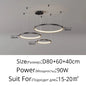 Black Rings Simple Style Modern Pendant Light,  Minimalist Chandelier Living room Dimmable Remote Lamp