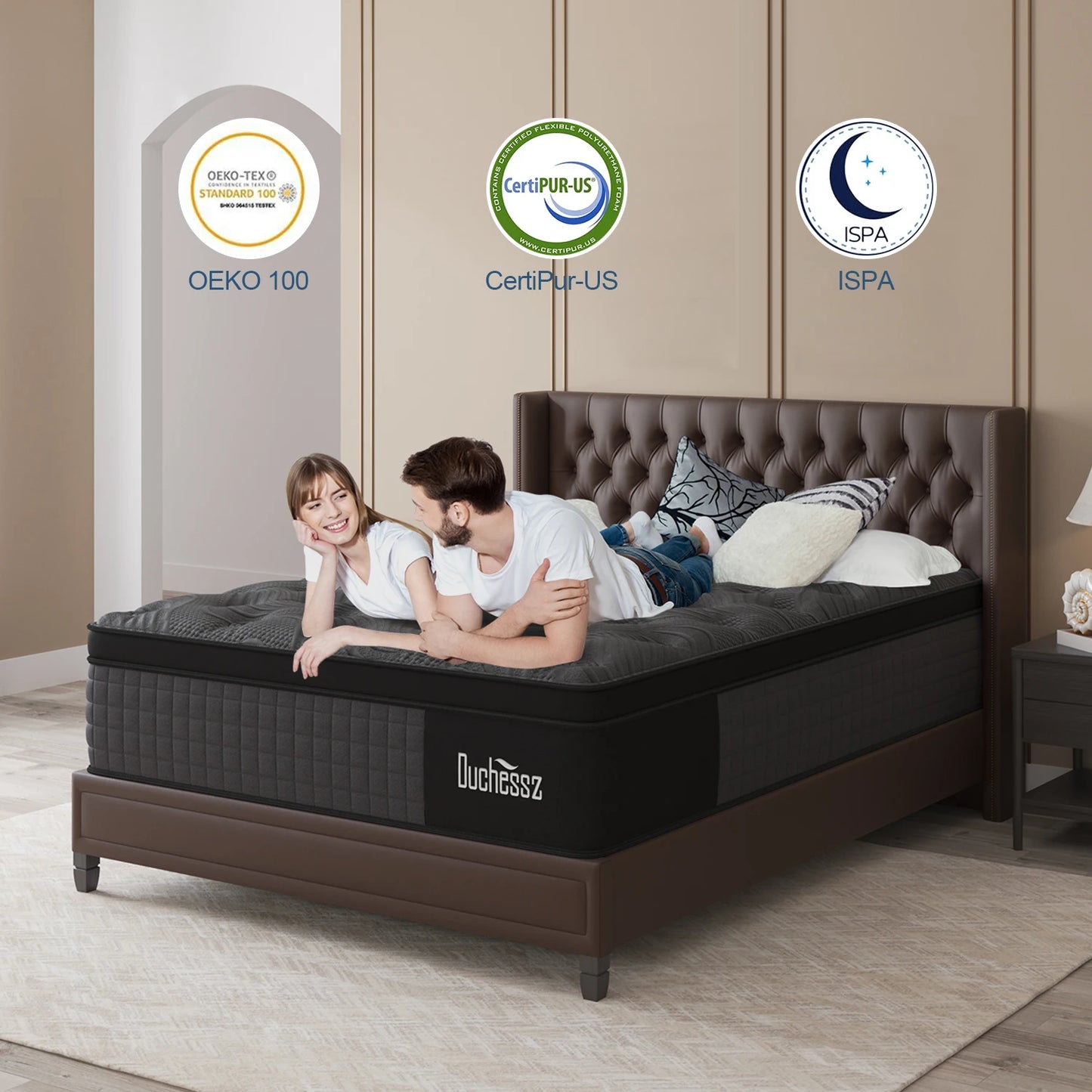 14" Twin Full King Queen Size Mattress in a Box Hybrid Spring Memory Foam,Euro Top Mattresses Medium Firm for Motion Isolat