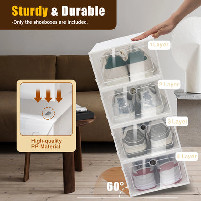 20PCS/24PCS Foldable Flip Clear Shoe Case Home Organizer 33*23*14cm