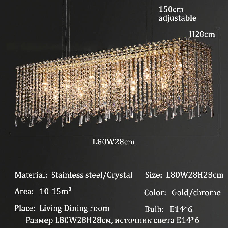 Luxury Crystal Chandeliers Living Room Lights Dining Table Light Chandelier