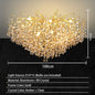 Modern Living Room LED Crystal Gold Large Chandelier Kitchen Long Pendant Lamp