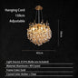 Modern Living Room LED Crystal Gold Large Chandelier Kitchen Long Pendant Lamp