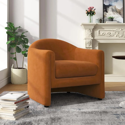 Comfy Swivel Boucle Barrel Armchair, Customized