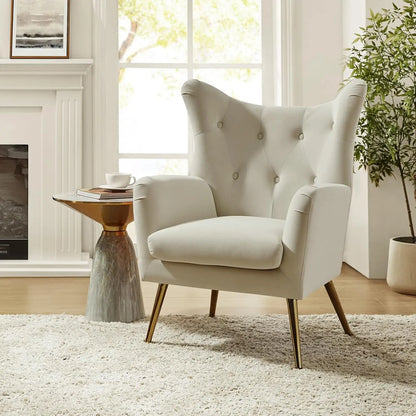 Velvet Accent Chair, Modern Wingback, Velvet Tufted Upholstered, Customized