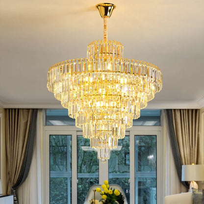 Luxury French Gold Crystal Chandeliers Lighting for Living Room Ceiling Pendant,  Dining Table Light Fixtures
