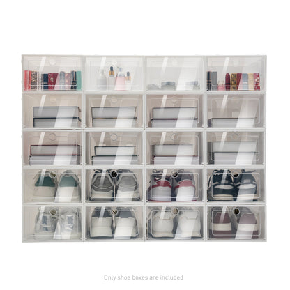 20PCS/24PCS Foldable Flip Clear Shoe Case Home Organizer 33*23*14cm