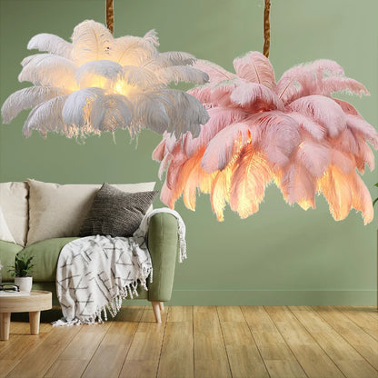 Modern Feather Pendant Light Nordic Chandelier Ceiling Lamp for Living Room Bedroom Light Fixture
