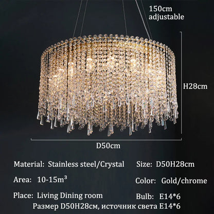 Luxury Crystal Chandeliers Living Room Lights Dining Table Light Chandelier