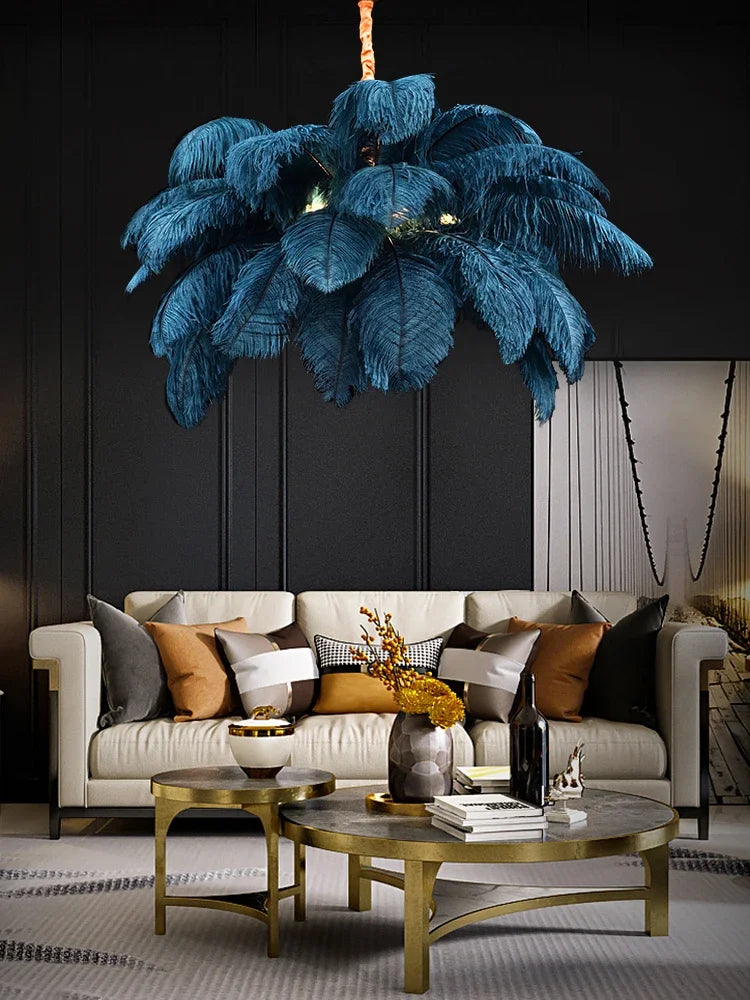 Modern Feather Pendant Light Nordic Chandelier Ceiling Lamp for Living Room Bedroom Light Fixture