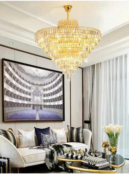Luxury French Gold Crystal Chandeliers Lighting for Living Room Ceiling Pendant,  Dining Table Light Fixtures