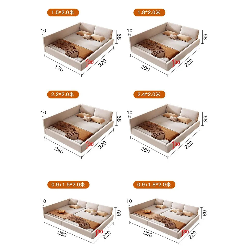 Modern Luxury Frame Rail Multifunctional Bed King Size Headboard