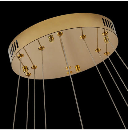 Luxury Gold Ring LED Crystal Chandeliers  Living Dining Room Villa Decoration, Pendant Lights