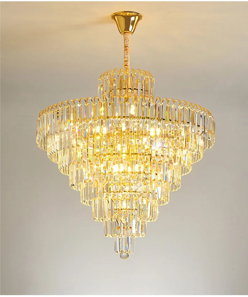 Luxury French Gold Crystal Chandeliers Lighting for Living Room Ceiling Pendant,  Dining Table Light Fixtures