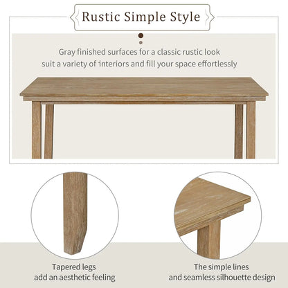 6-Piece Dining Table Set with Bench, Customized