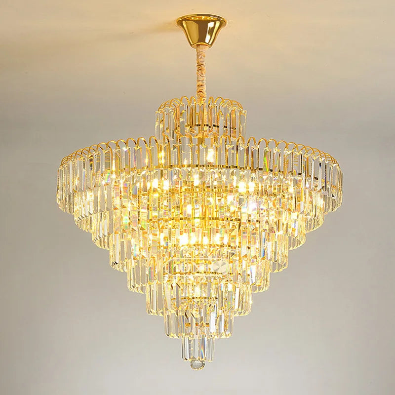 Luxury French Gold Crystal Chandeliers Lighting for Living Room Ceiling Pendant,  Dining Table Light Fixtures