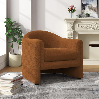 Comfy Swivel Boucle Barrel Armchair, Customized