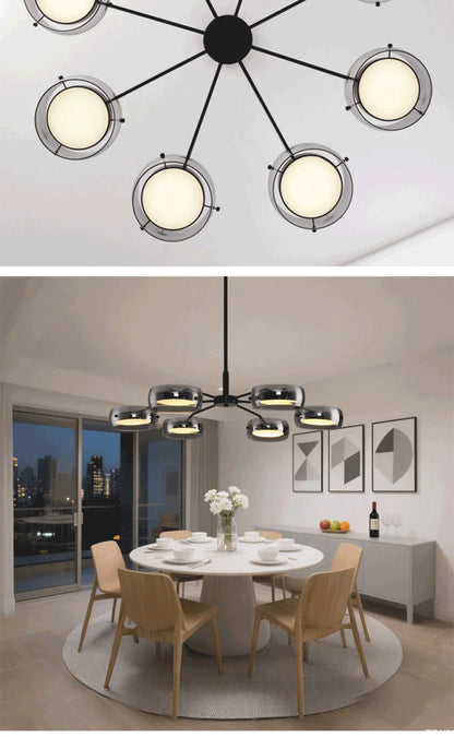LED Modern Chandelier  With Remote Control 3 Pendant, Minimalist Dining Table Pendant Lights
