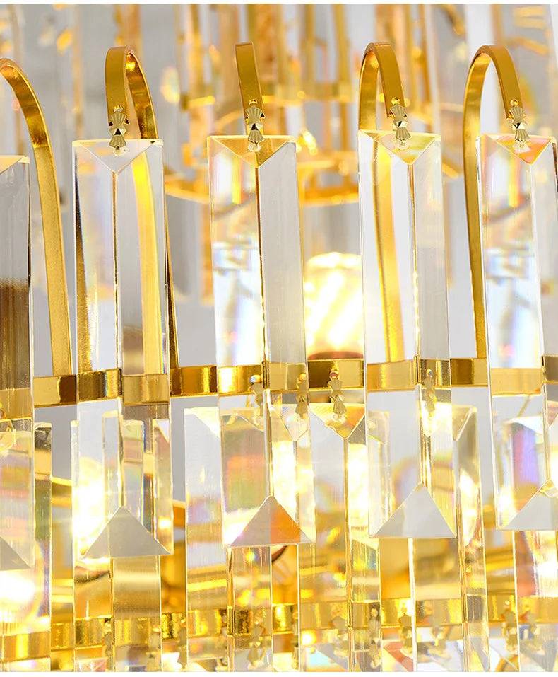 Luxury French Gold Crystal Chandeliers Lighting for Living Room Ceiling Pendant,  Dining Table Light Fixtures