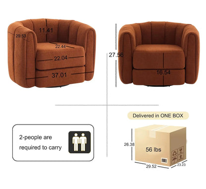 Swivel Set of 2 Comfy Upholstered Barrel Armchair Customized