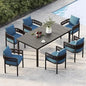 Outdoor Dining Set Metal Woven Wicker Chair Thick Cushionsw1reg