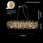 Modern Living Room LED Crystal Gold Large Chandelier Kitchen Long Pendant Lamp