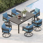 Outdoor Dining Set Metal Woven Wicker Chair Thick Cushionsw1reg