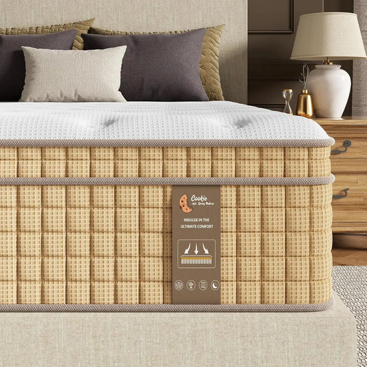 Extra Firm Mattress, 14 Inch Hybrid-Extra Lumbar & Spinal Alignment, Cooling Gel Bed