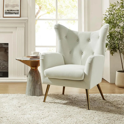 Velvet Accent Chair, Modern Wingback, Velvet Tufted Upholstered, Customized