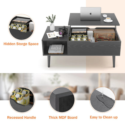 JHK Lift Top 39.37"x19.7" Desk Tea Wood Dining Tables Adjustable Storage Shelf Easy Lift Or Lower