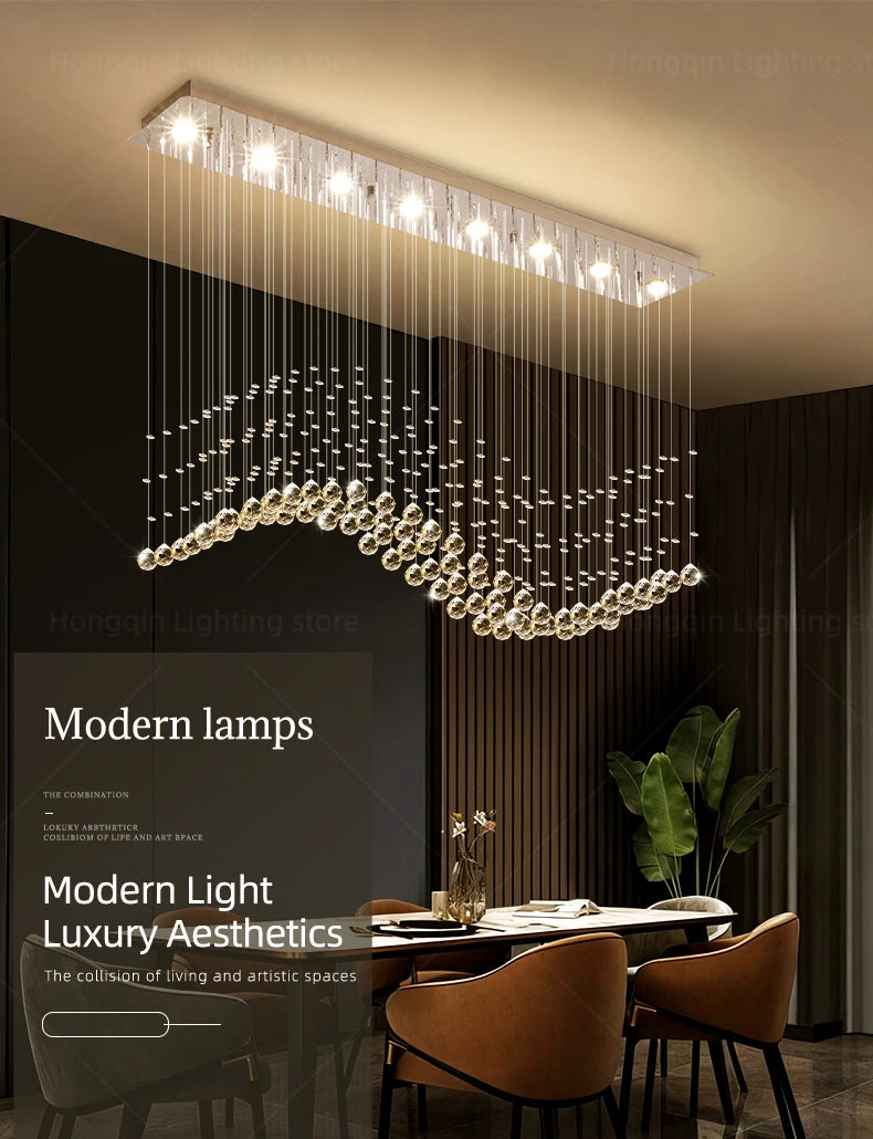 Suspension Lighting Living Room Pendant Lamp for Kitchen Over the Table Crystal Chandelier Pendants