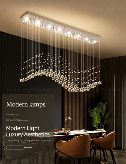 Suspension Lighting Living Room Pendant Lamp for Kitchen Over the Table Crystal Chandelier Pendants