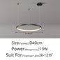 Black Rings Simple Style Modern Pendant Light,  Minimalist Chandelier Living room Dimmable Remote Lamp