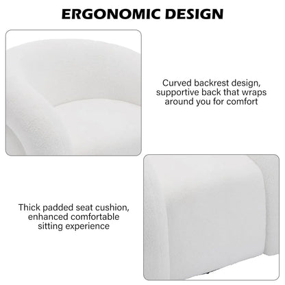 Comfy Swivel Boucle Barrel Armchair, Customized