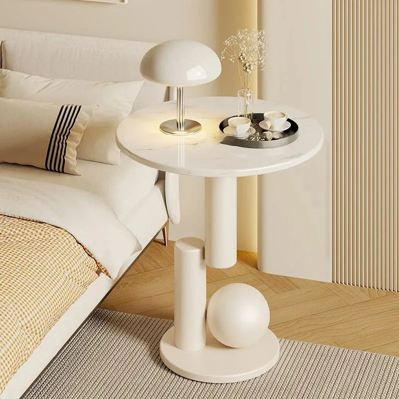 Cream style creative sofa side table, living room small round table, creative coffee table
